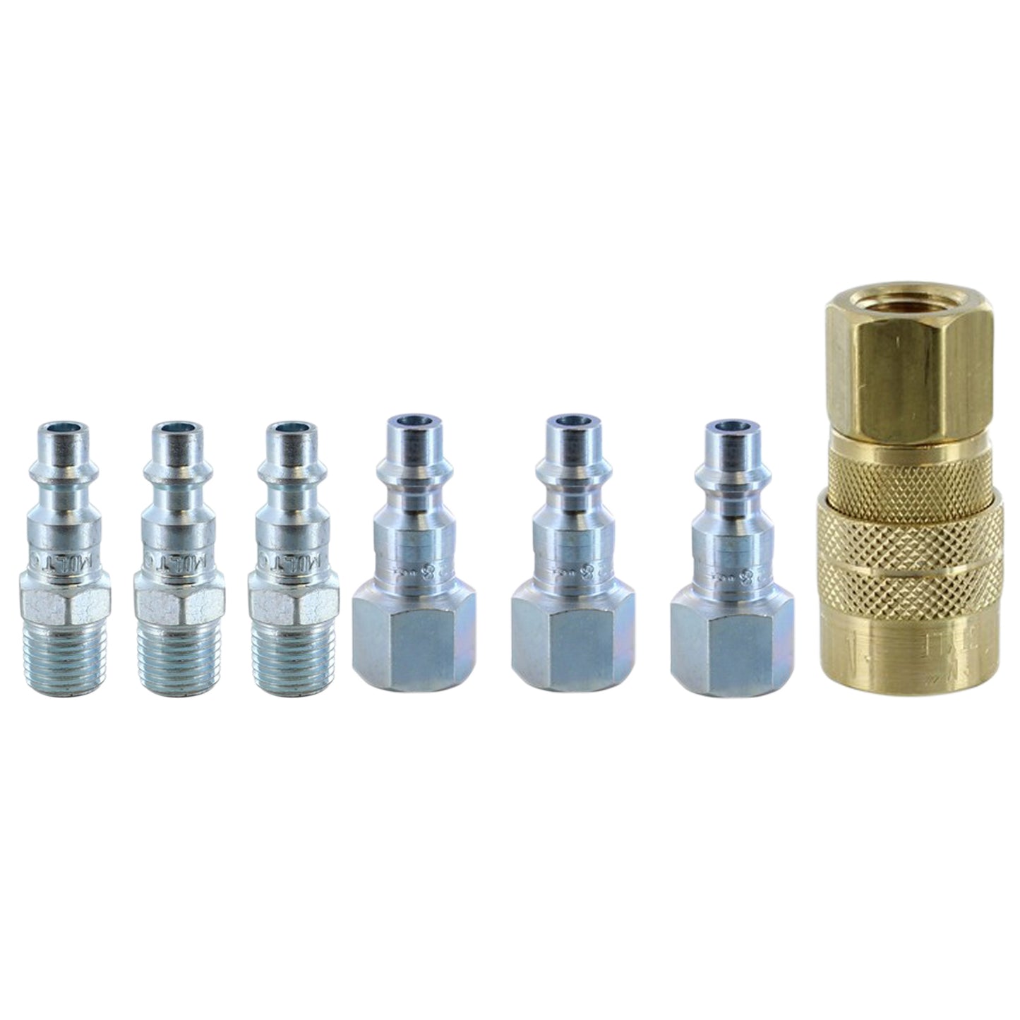 7 Piece M-Style 1/4 Inch NPT Coupler Kit
