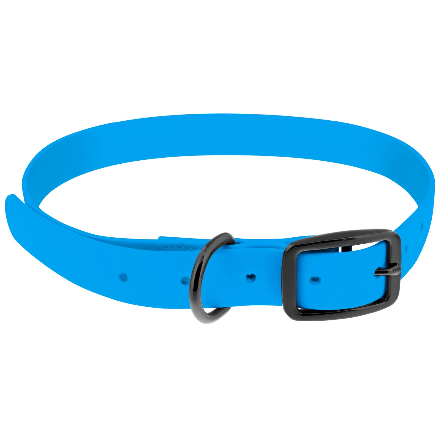 Large Silicone Dog Collar - Blue 30in Dog Collar with Prong Buckle
