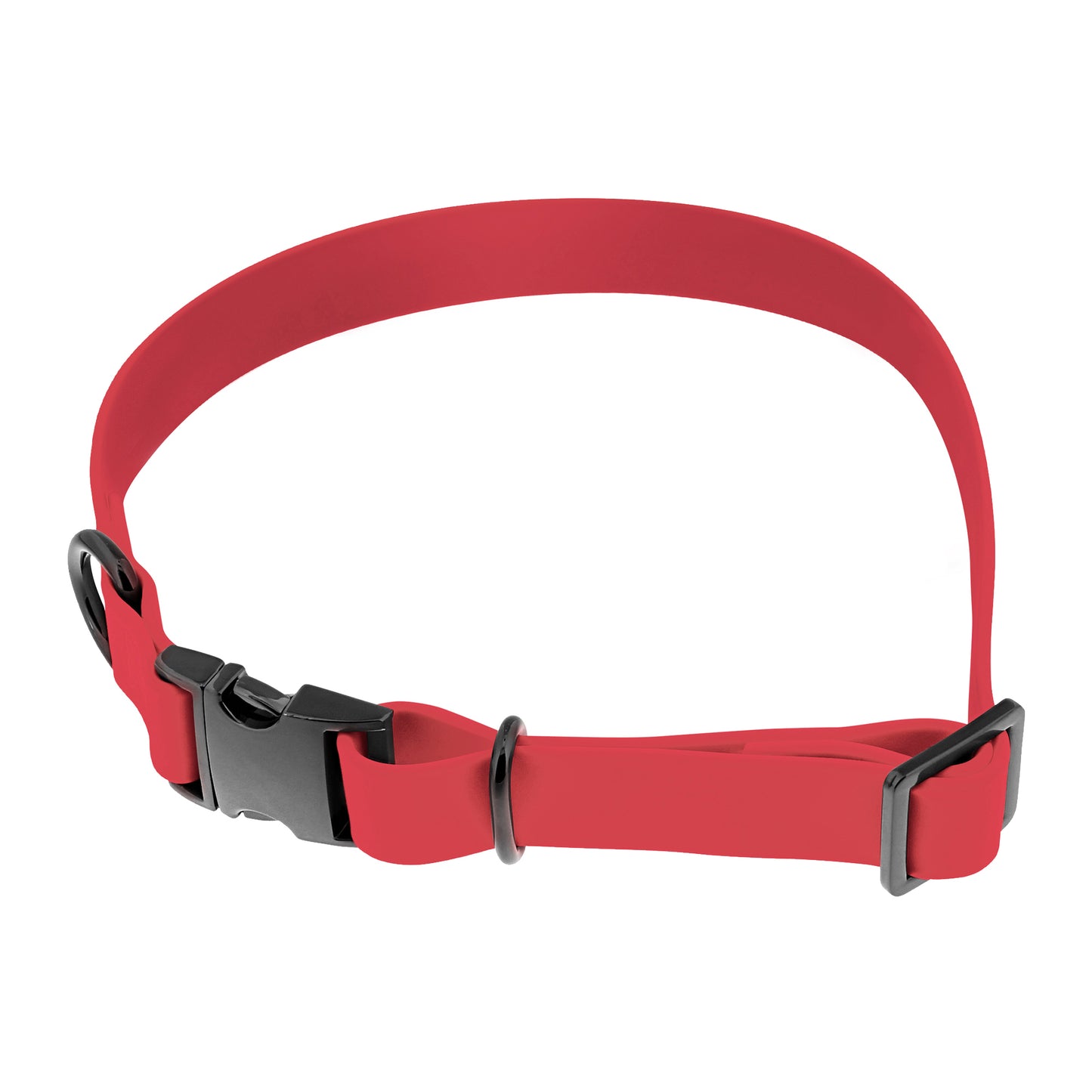 Small Silicone Dog Collar - Pink 17in Dog Collar with Clasp Buckle
