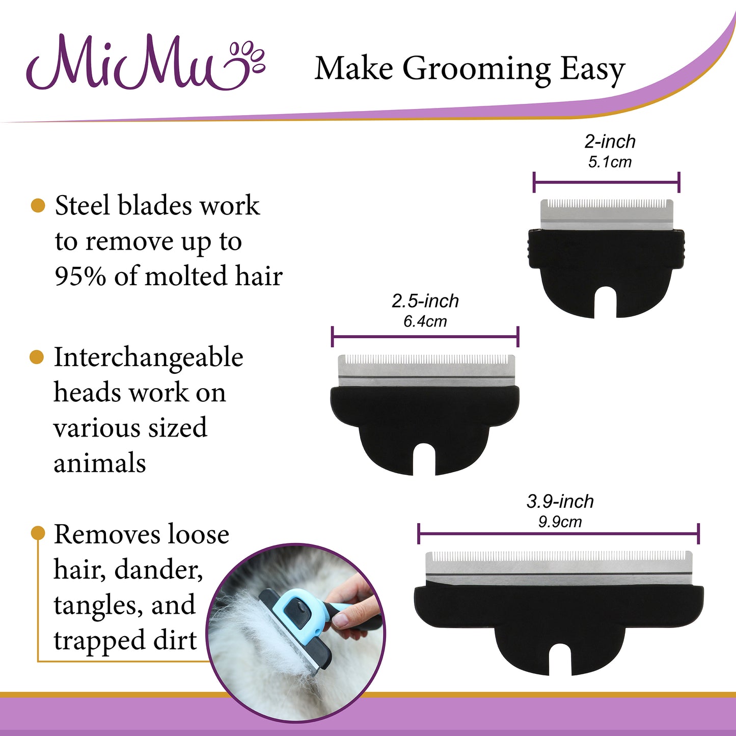 Deshedding Dog Brush and Comb - Long to Short Hair Dog Shedding Brush