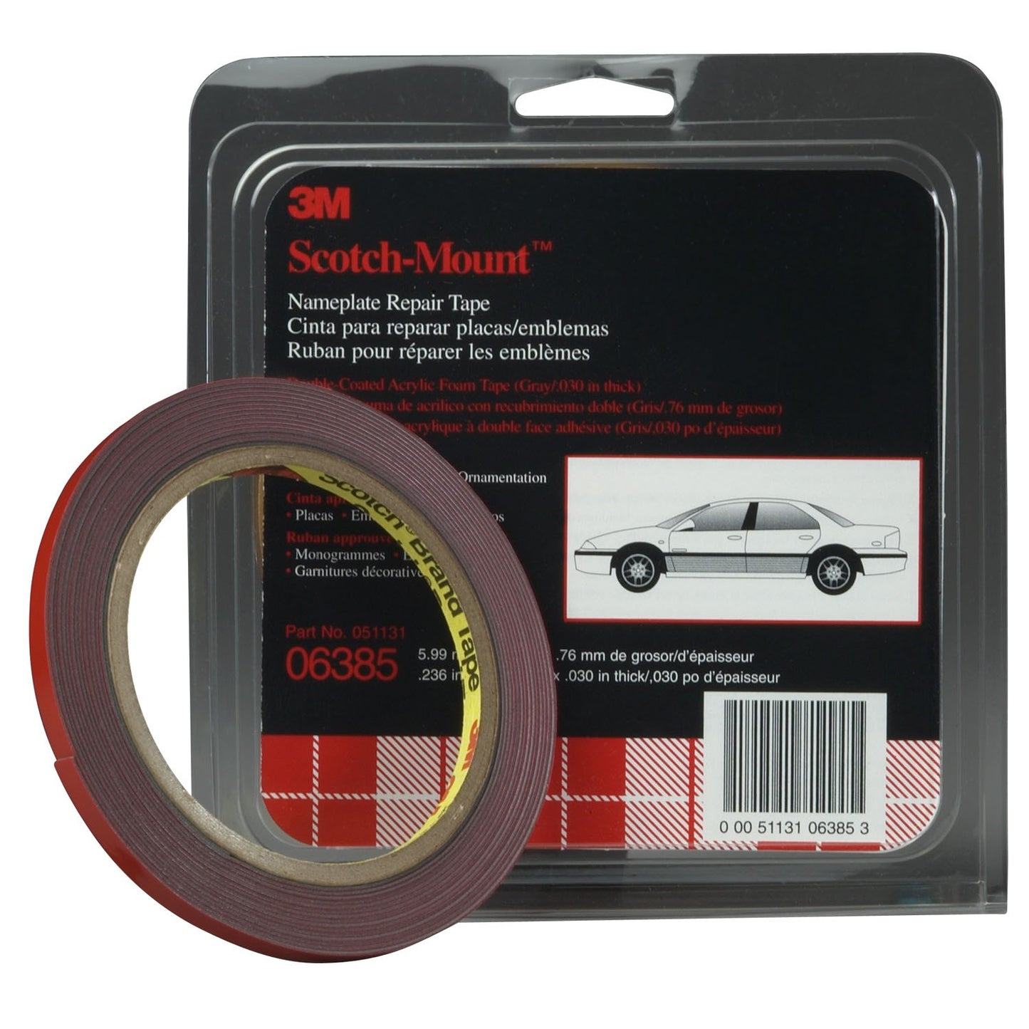 1/4 x 0.76 mm Nameplate Repair Tape Gray