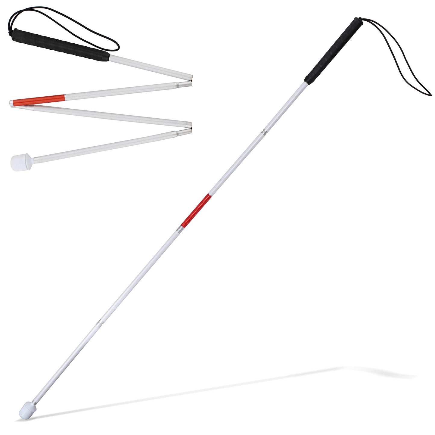 Foldable Blind Person Stick - 53in Reflective Blind Cane Walking Stick