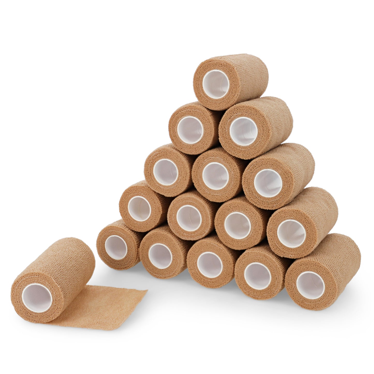 4in Wrap Bandages Self Adhesive 16 Pack of Beige Flexible Bandage Wrap