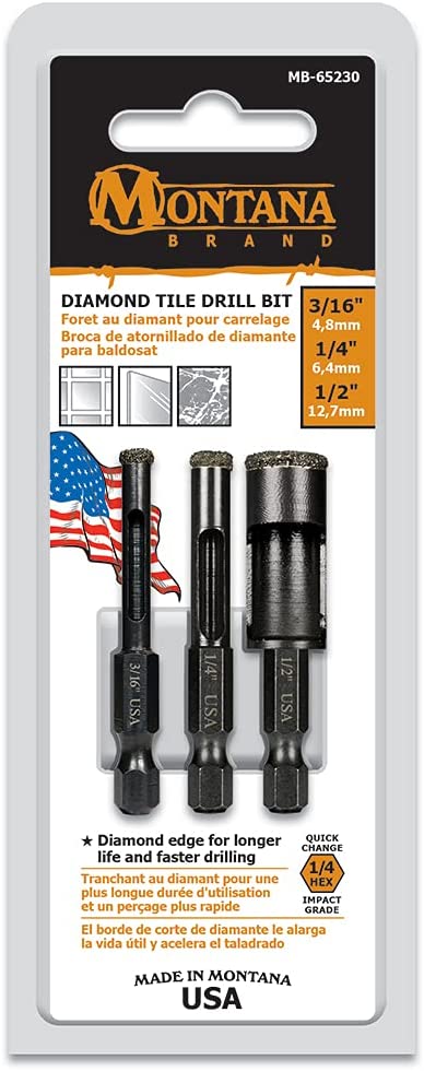 3pc Diamond Drill Bit Set