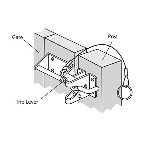 Heavy Duty Gate Latch (HD) with Cable & Ring Part # GLWHD