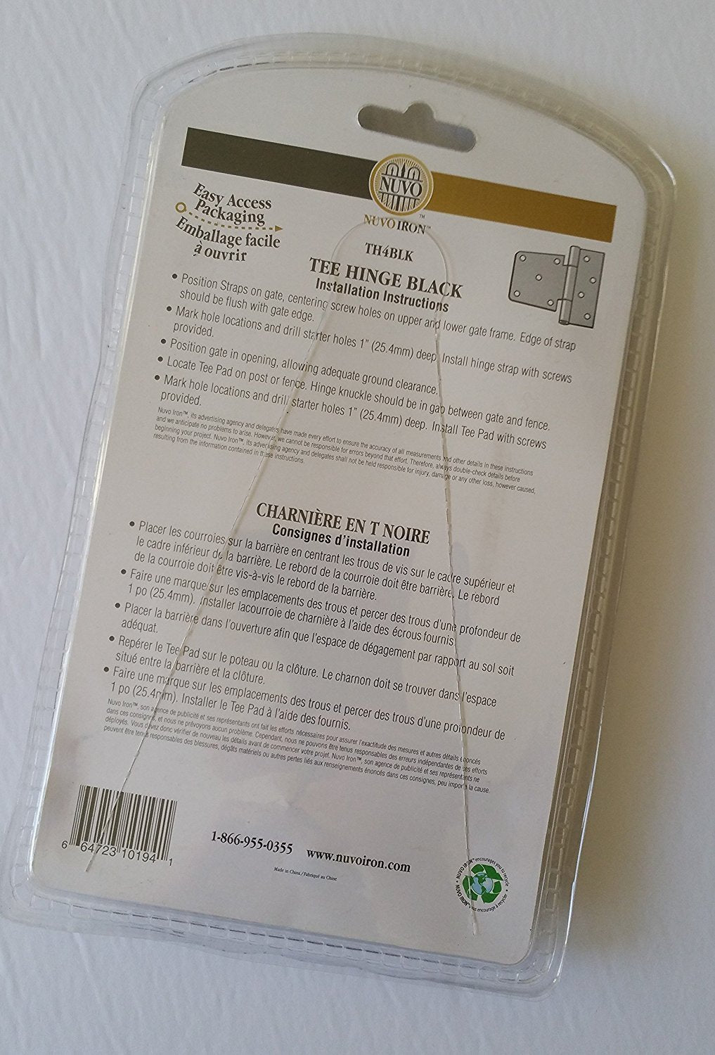 Tee Hinge Black 4” - TH4BLK (2 pcs set)