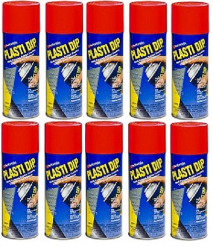 Performix Plasti Dip 11201 Multi-Purpose Rubber Coat Aerosol 11 Oz Red 10 Pack