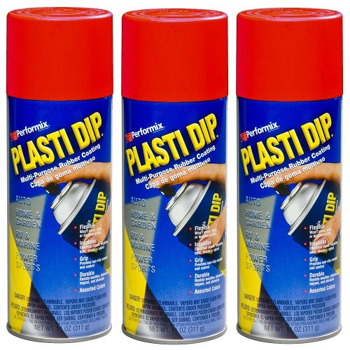 Performix Plasti Dip 11201 Multi-Purpose Rubber Coating Aerosol 11 Oz Red 3-Pack