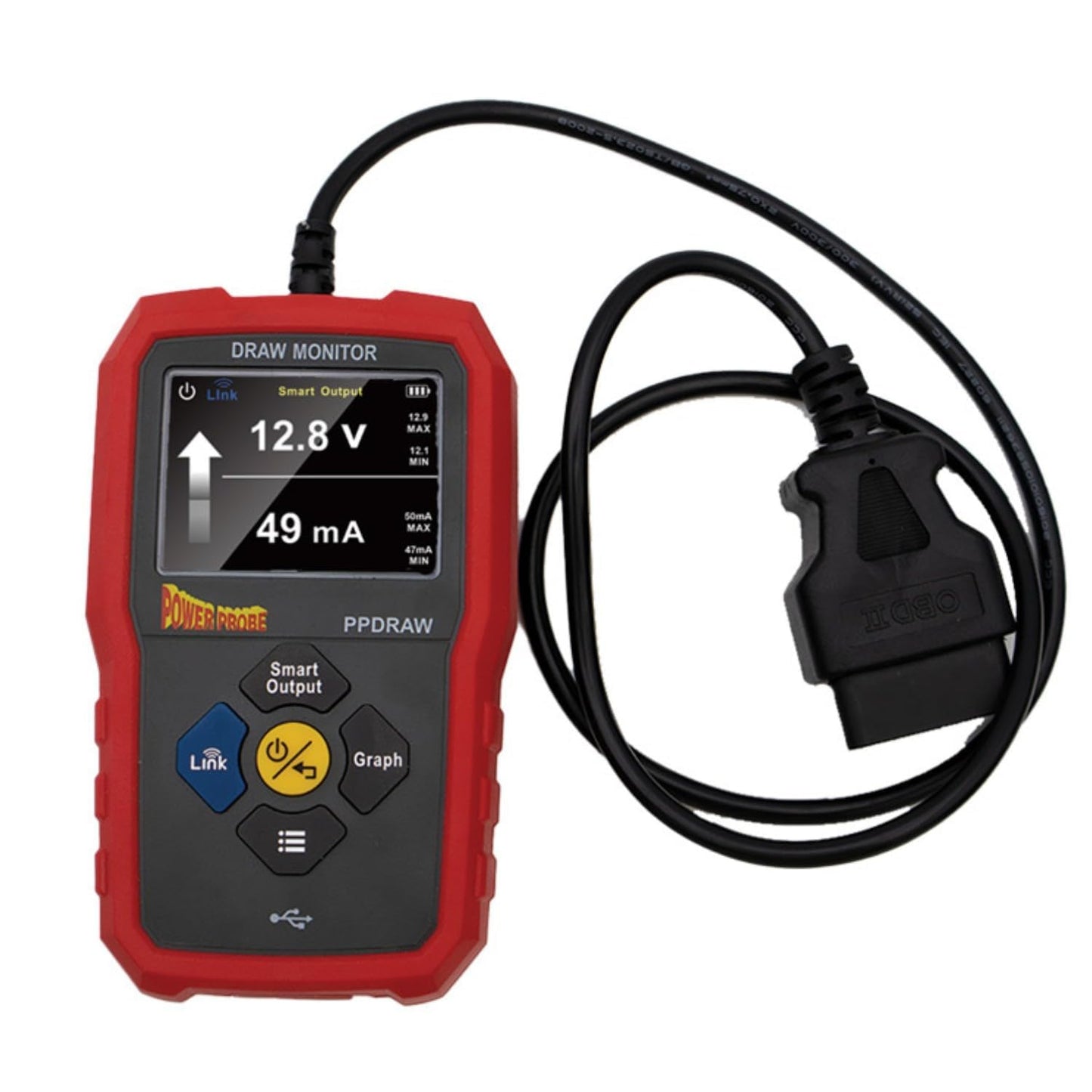 PPDRAW Automotive Battery Voltage and Parasitic Draw Monitor - OBDII