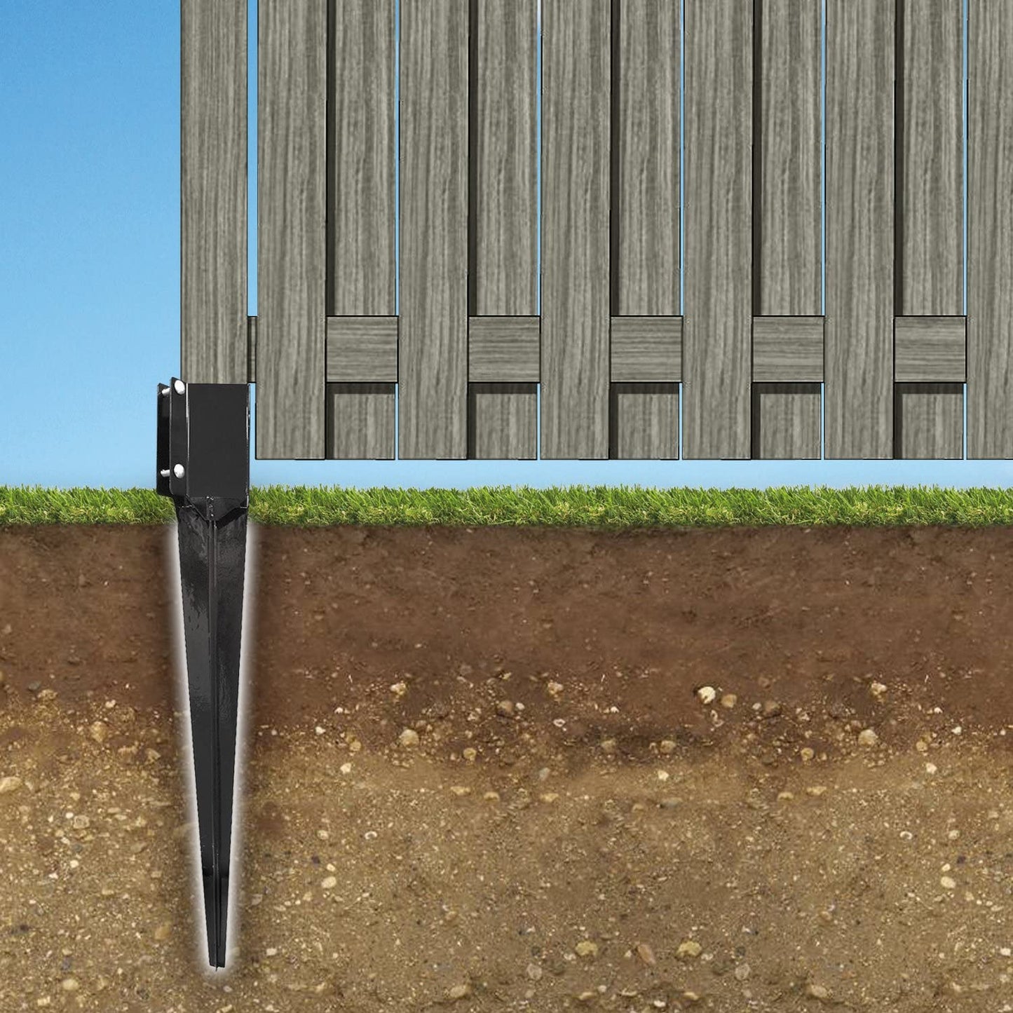13014 Ecospike Ground Spike, Black (3 Pack)