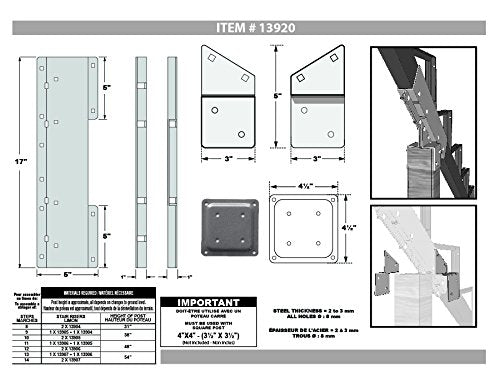 13920 Steel Stair Riser Connector, Black