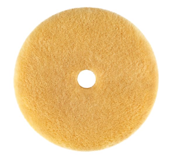 9.NW130M Yellow Wool Polishing Pad, Precision Pro Medium - Ø 130mm Single Pad