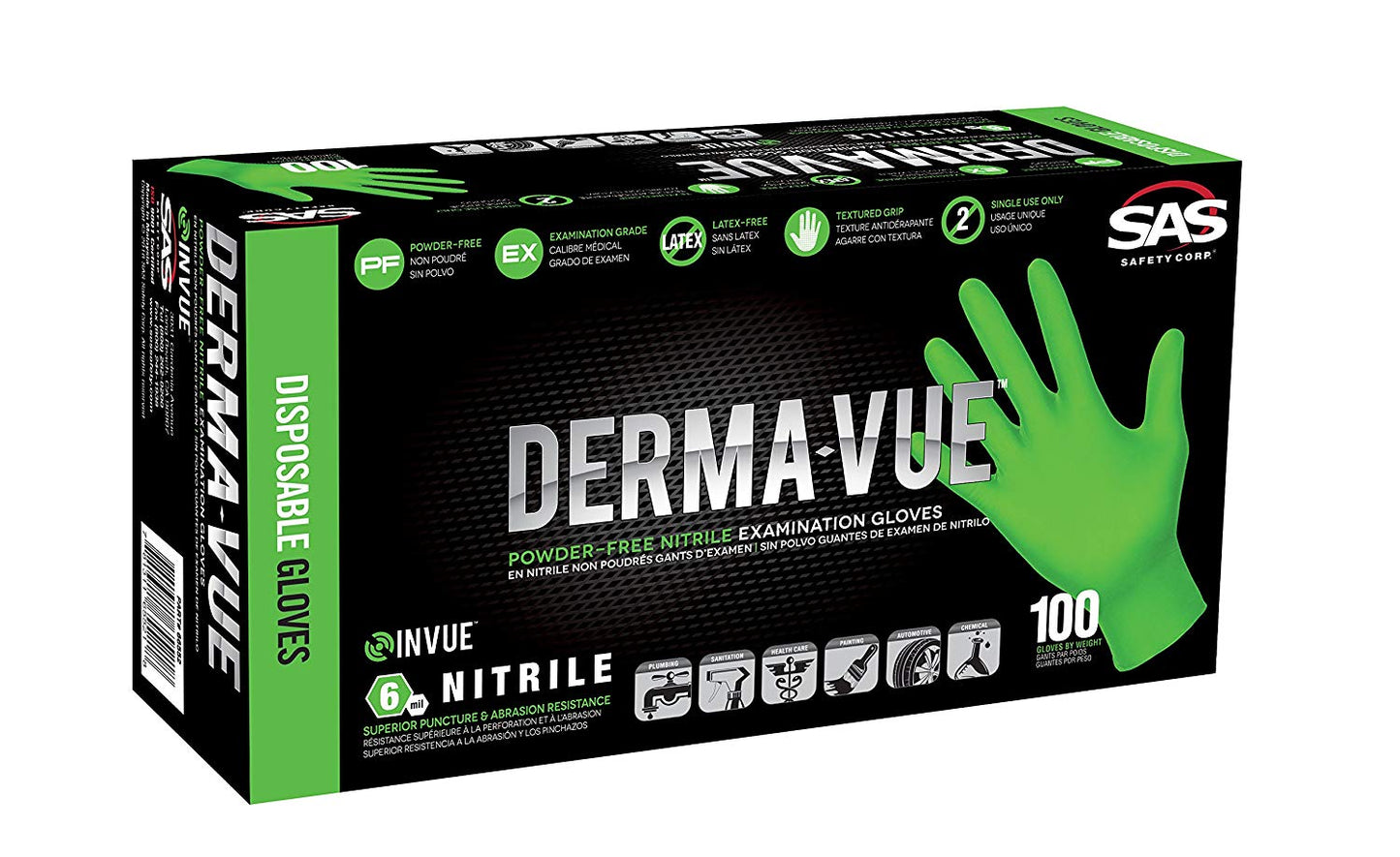 Powder-Free Exam Grade 6 Mil Nitrile Gloves, X-Large, Neon Green