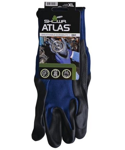 380XL-09.RT Nitrile Coated Glove, Men's X-Large, Blue & Black