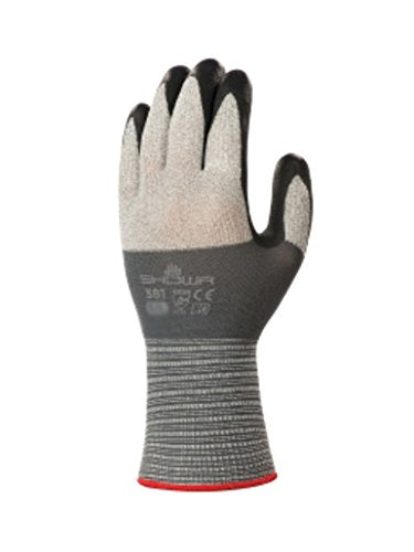 Size 8 Gauge Abrasion Resistant Black Microporous Foam Nitrile Palm