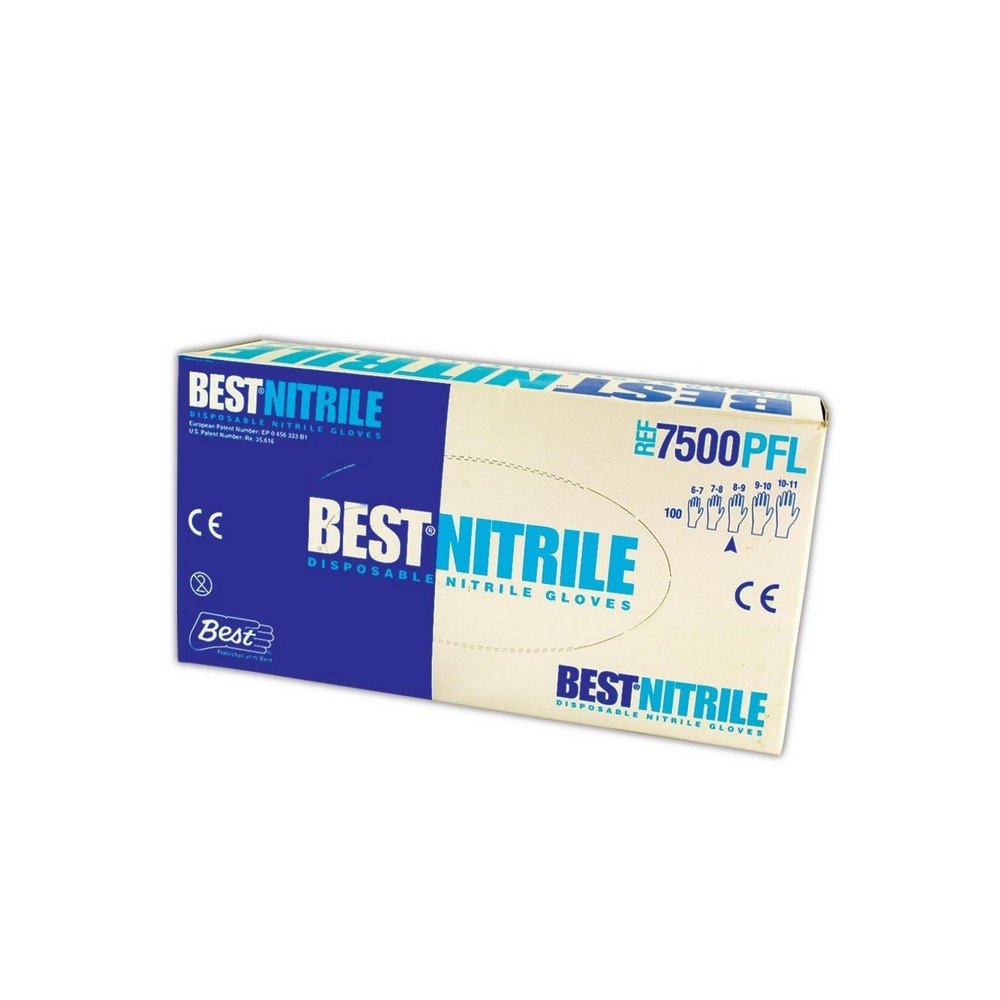 7500PF Biodegradable Powder-Free Disposable Nitrile Safety Glove, Medium
