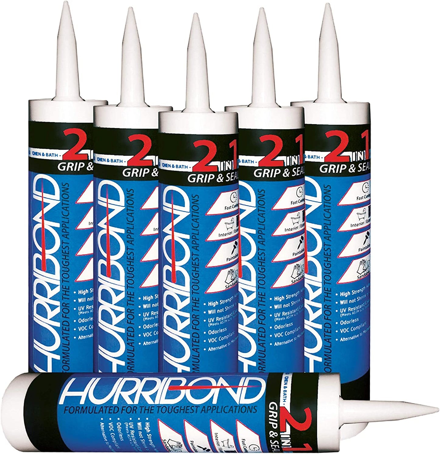 2-in-1 Adhesive and Caulk 6-Pack Gray