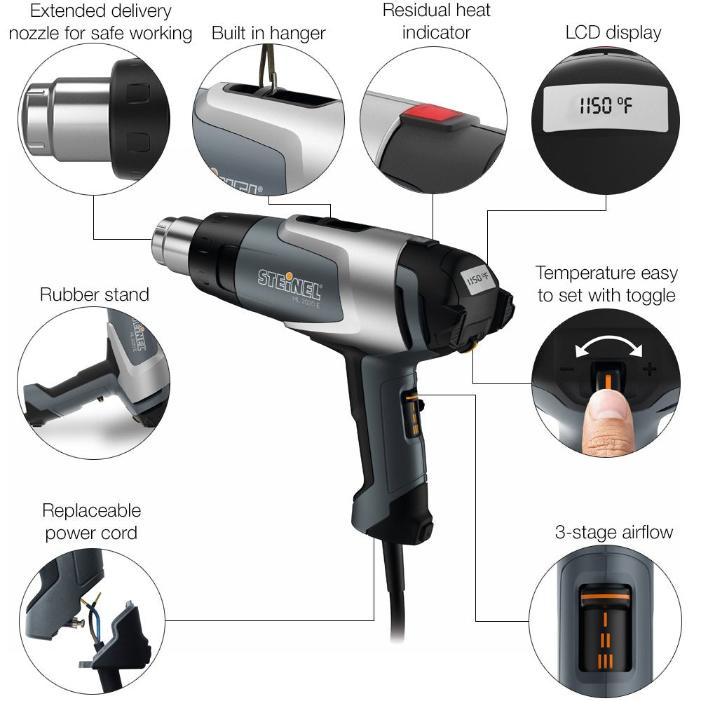 110025597 HL 2020 Professional Heat Gun LCD-Display, 1600 W, hot air Gun