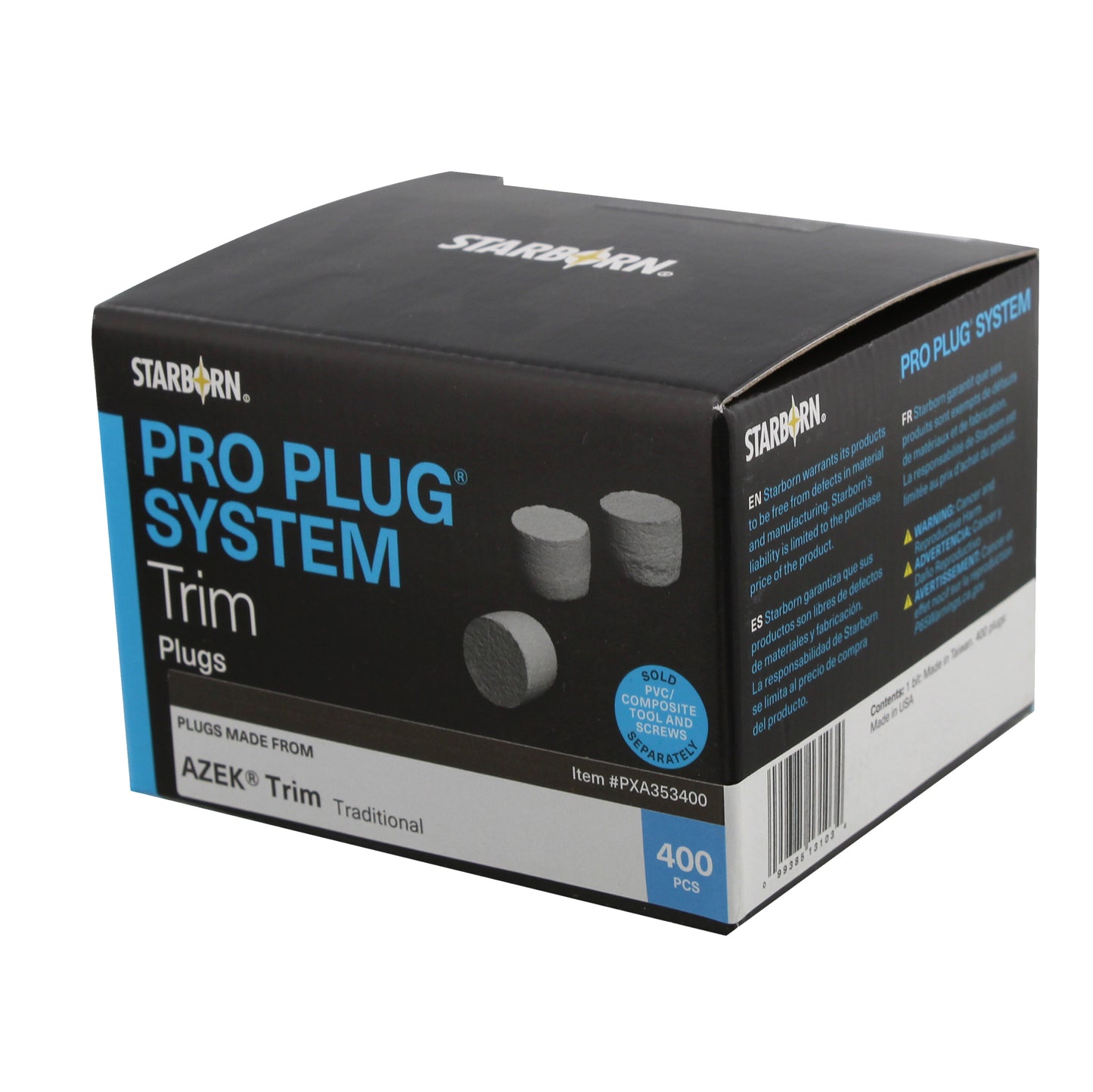 PVC/Comp - Plugs 400 250 lf Azek Trim Traditional PXD353400…