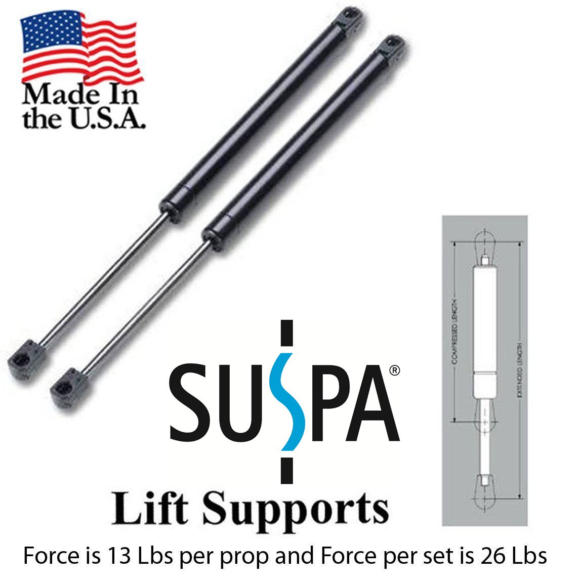 Gas Springs, Set of 2