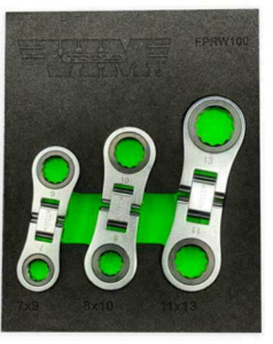 Nano Flex Ratcheting Wrench Set - 3pc Double-Sided Flex Wrench Set