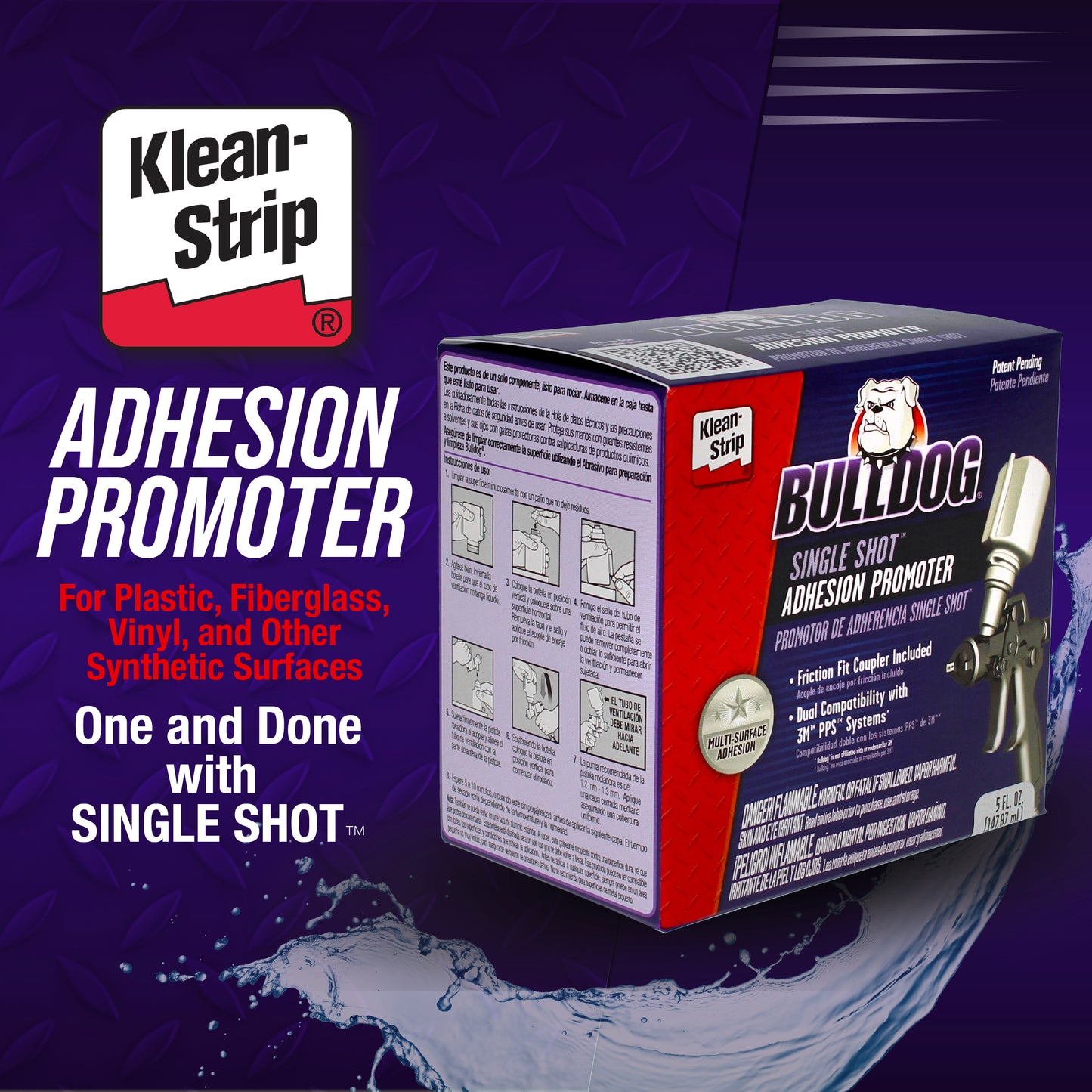 Bulldog Single Shot Adhesion Promoter for Automotive Plastics, Metal, Aluminum - Convenient, Single-Use Container Quick Dry Auto Adhesion Promoter for Paint Prep Jobs - 5 Ounce