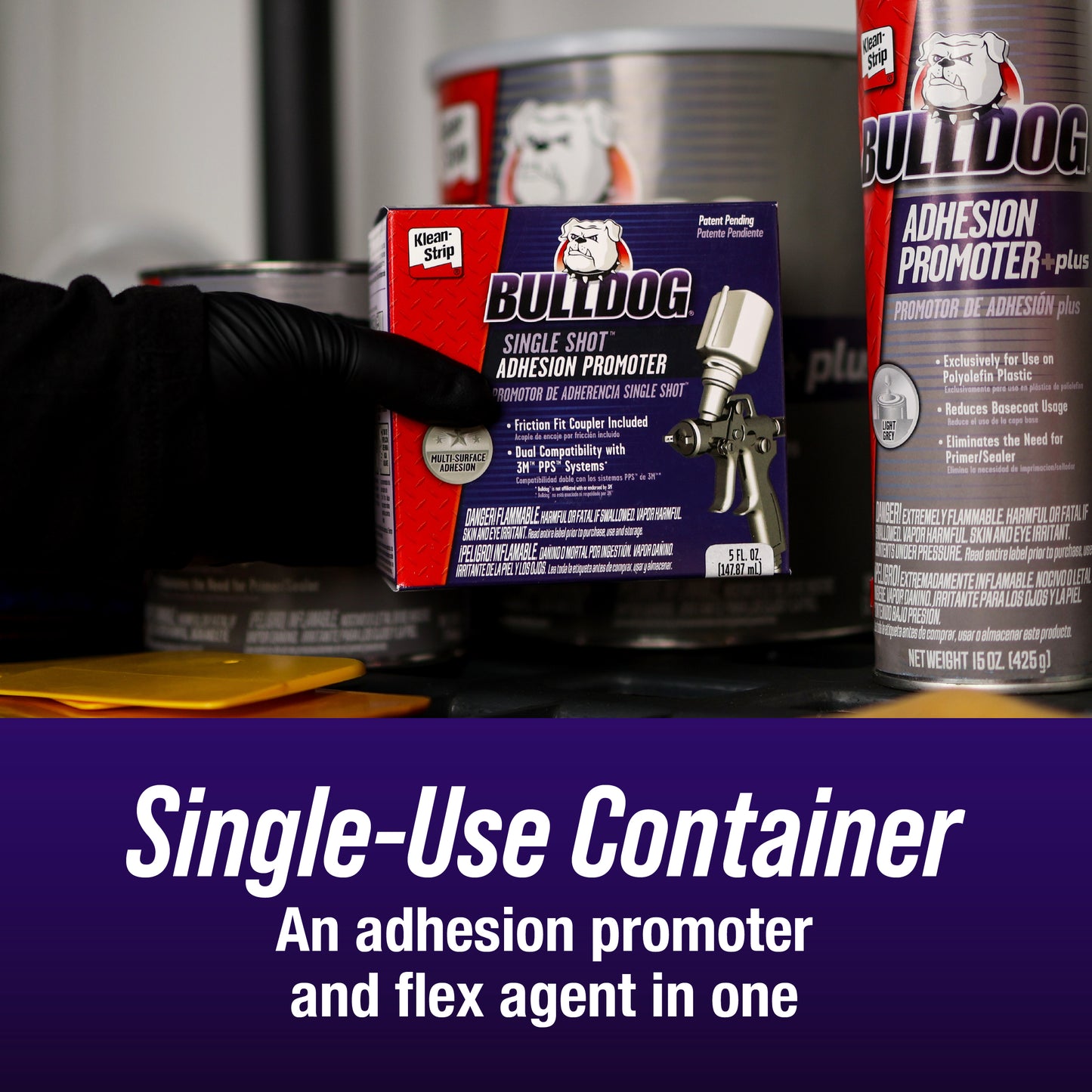 Bulldog Single Shot Adhesion Promoter for Automotive Plastics, Metal, Aluminum - Convenient, Single-Use Container Quick Dry Auto Adhesion Promoter for Paint Prep Jobs - 5 Ounce