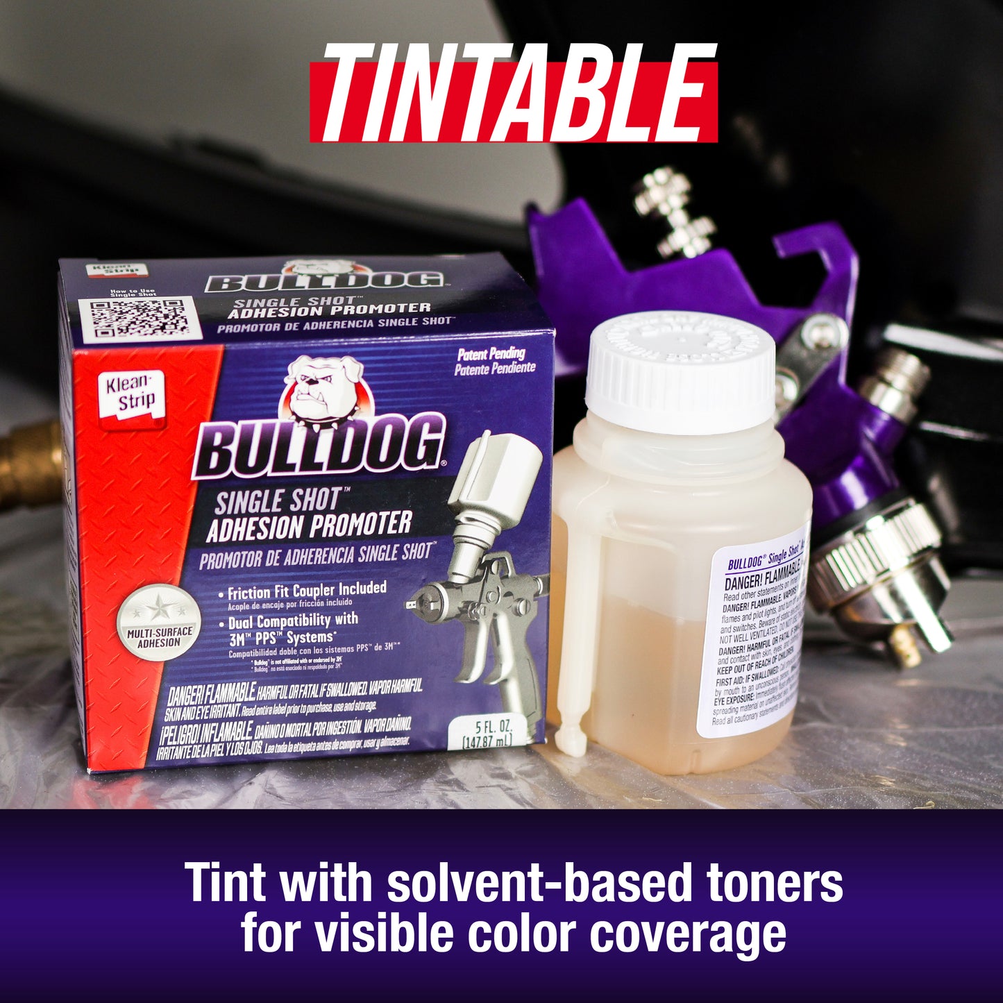 Bulldog Single Shot Adhesion Promoter for Automotive Plastics, Metal, Aluminum - Convenient, Single-Use Container Quick Dry Auto Adhesion Promoter for Paint Prep Jobs - 5 Ounce