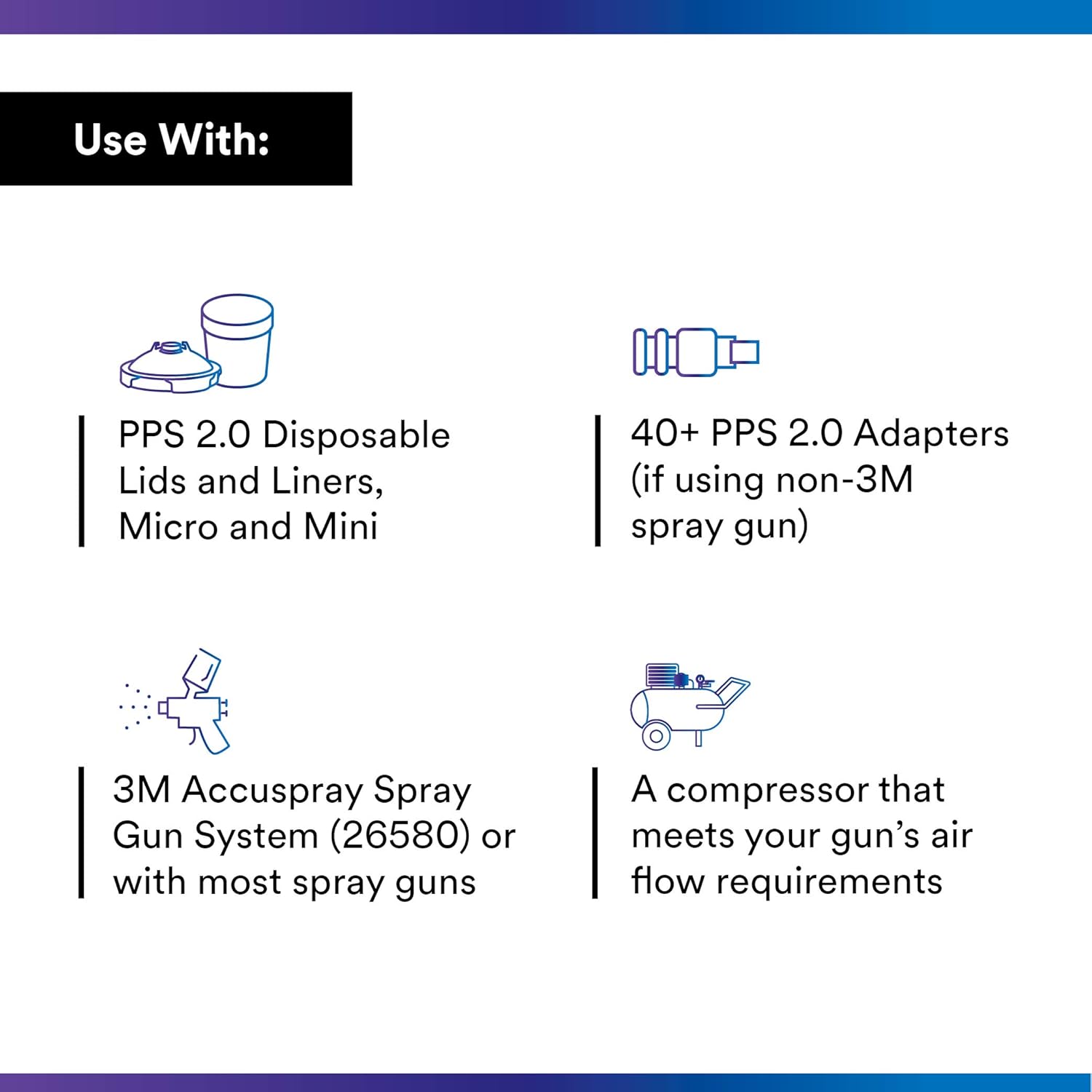 PPS 2.0 Spray Gun Cups, 26115, Mini, 6 Ounces PPS 2.0 Lids and Liners  2 Pack