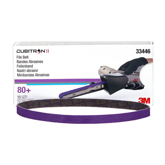 Cubitron 3M 33446 II 1/2" x 18" File Belt - 10 Belts/Box