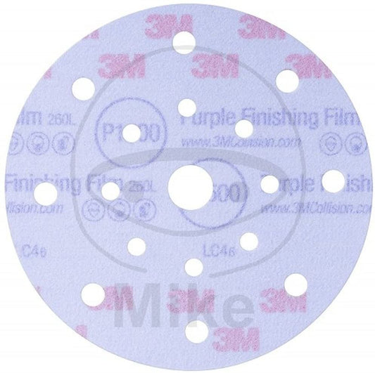 Hookit A/O Oxide Purple Hook/Loop Disc Film Backing P1000 Grit Fine 6in,34782