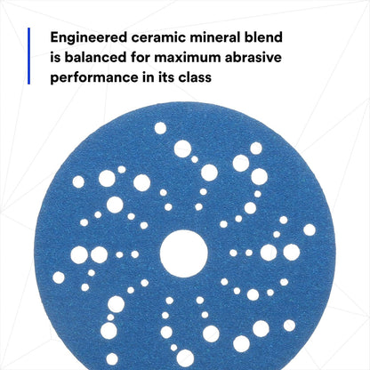 3M Hookit Blue Abrasive Discs 36157, Multi-Hole, 5 in, 80+ Grade, Pack of 50