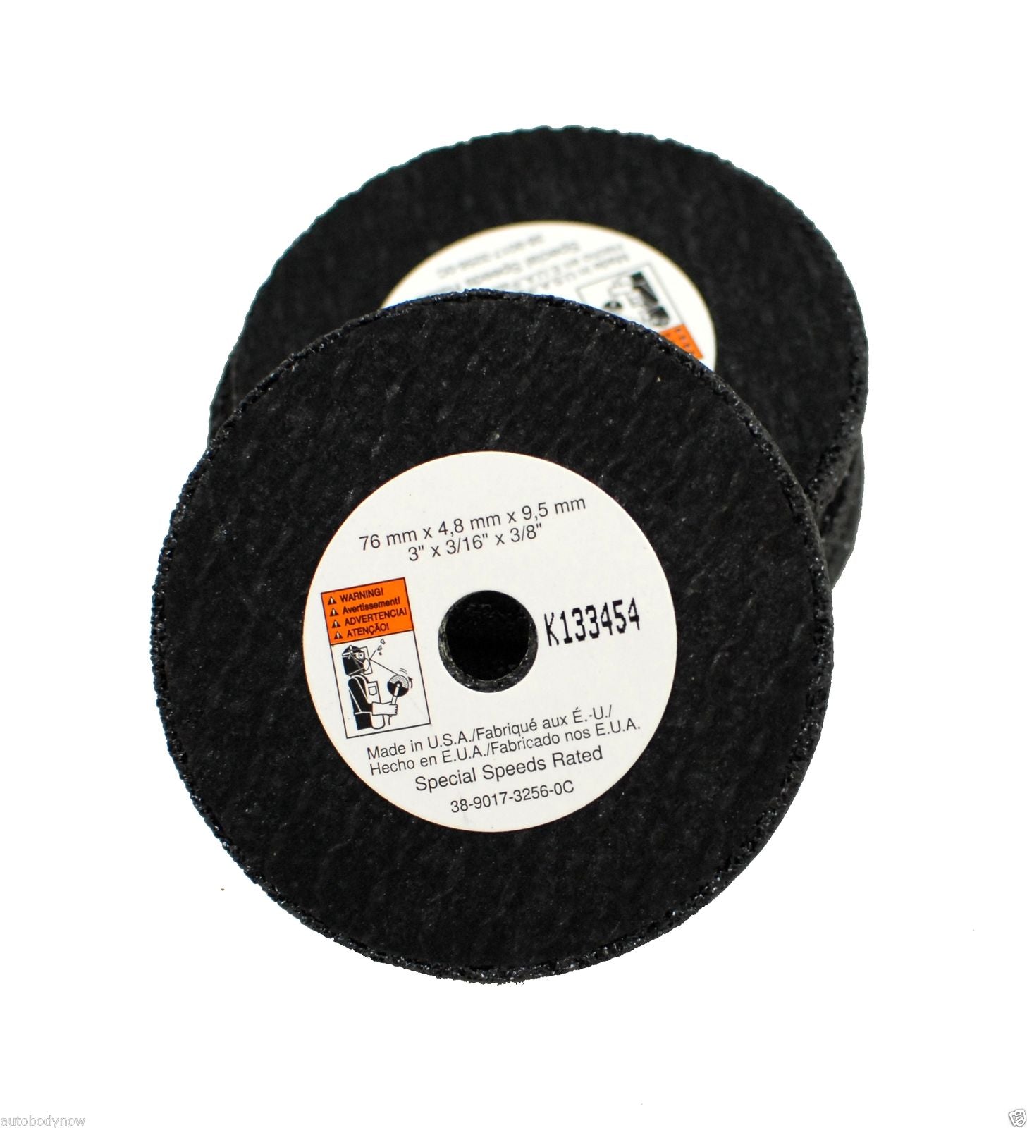 3 x 3/16 x 3/8 Inch Reinforced Weld Grinding Wheels