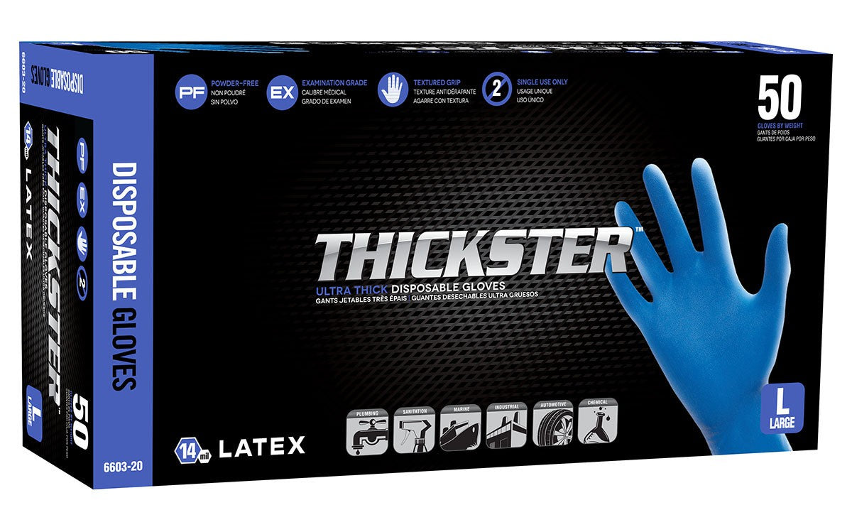 Thickster Lightly Powdered Latex Exam Grade Gloves