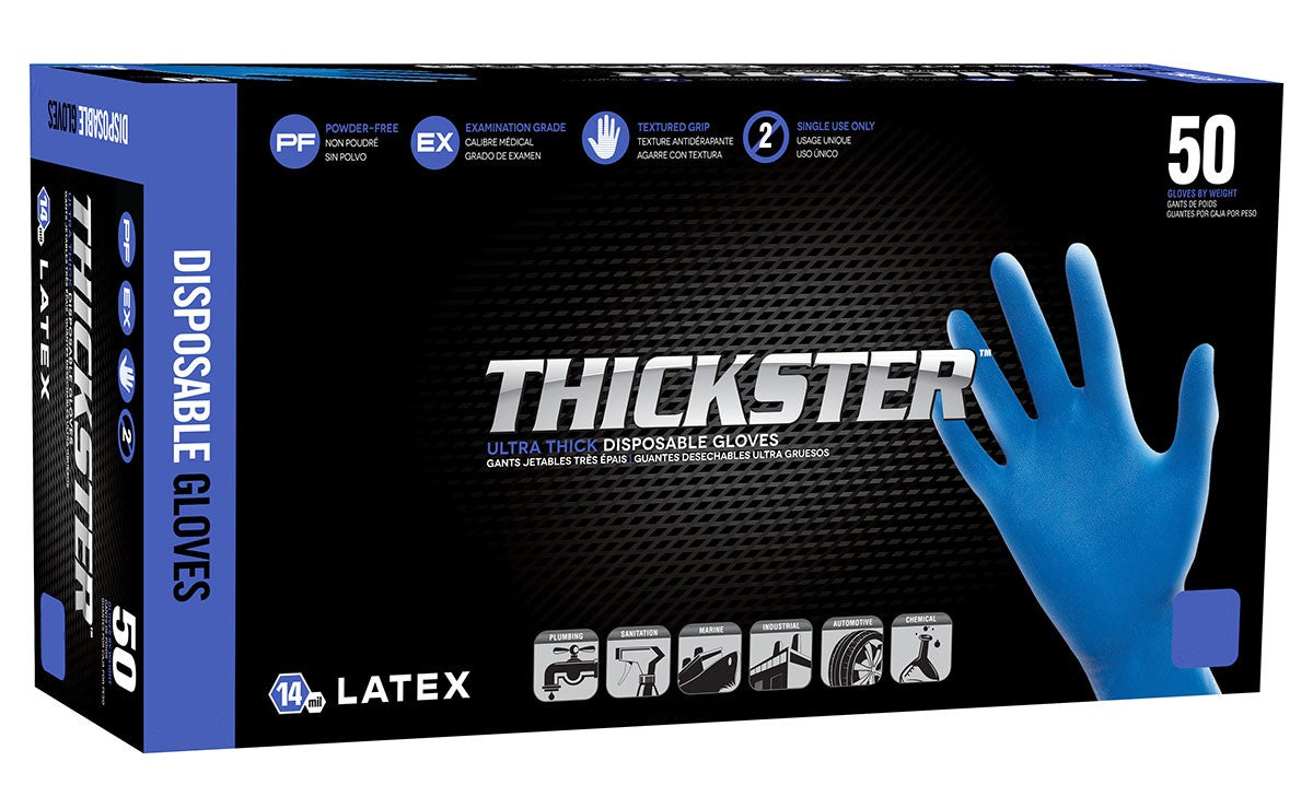 Thickster Lightly Powdered Latex Exam Grade Gloves