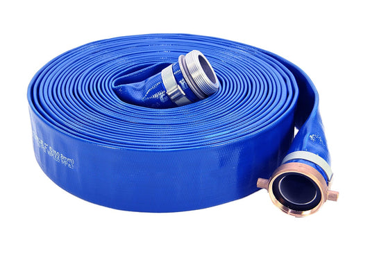 PVC Discharge Hose Assembly 2 Inch ID x 50 Feet, Blue