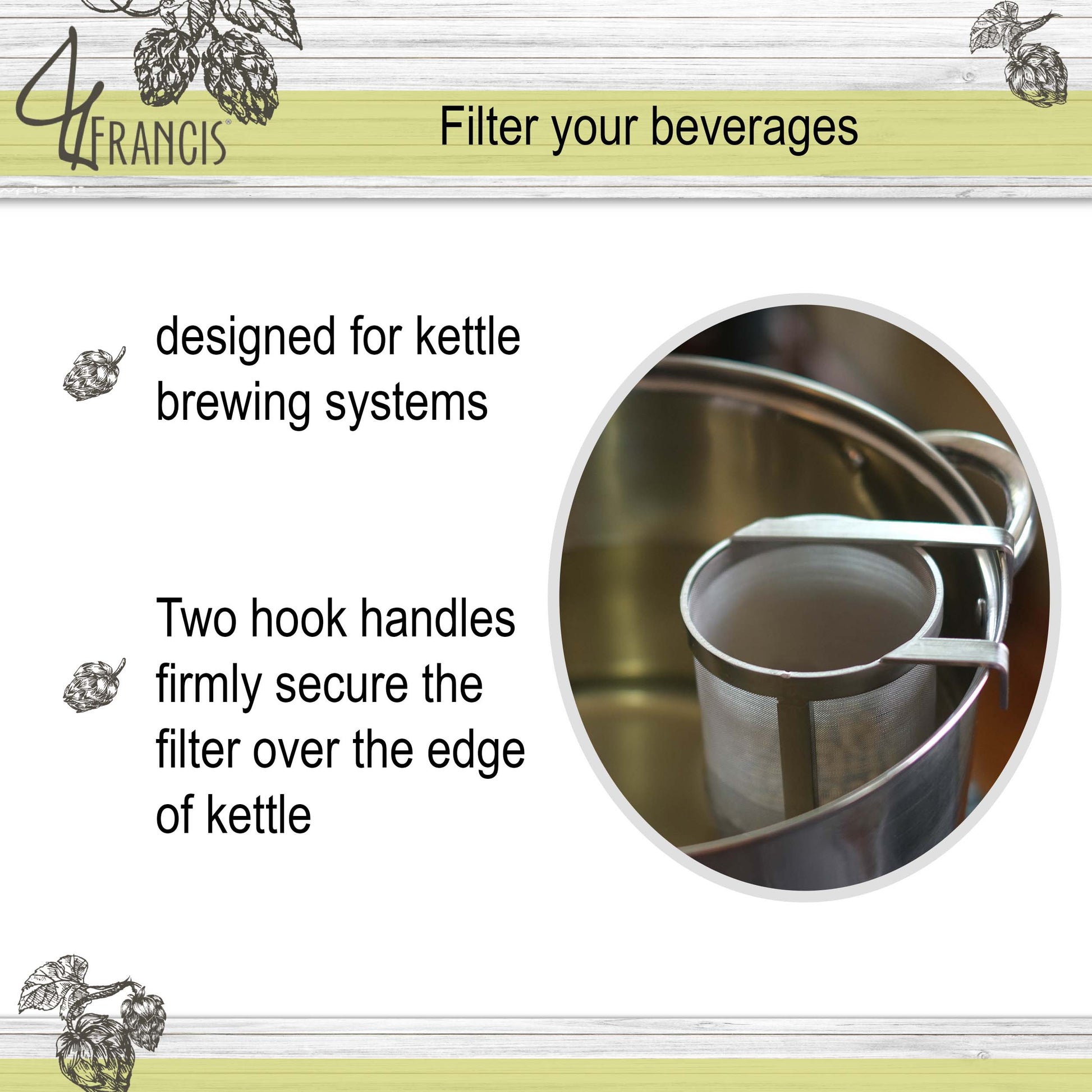 Brewing Hopper Spider Strainer 4�x10� Inch Stainless Hops Beer Filter
