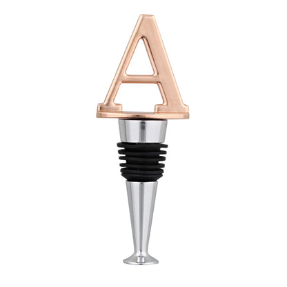Reusable Wine Cork Bottle Wine Stopper Top Closer Seal, Rose Gold “A”