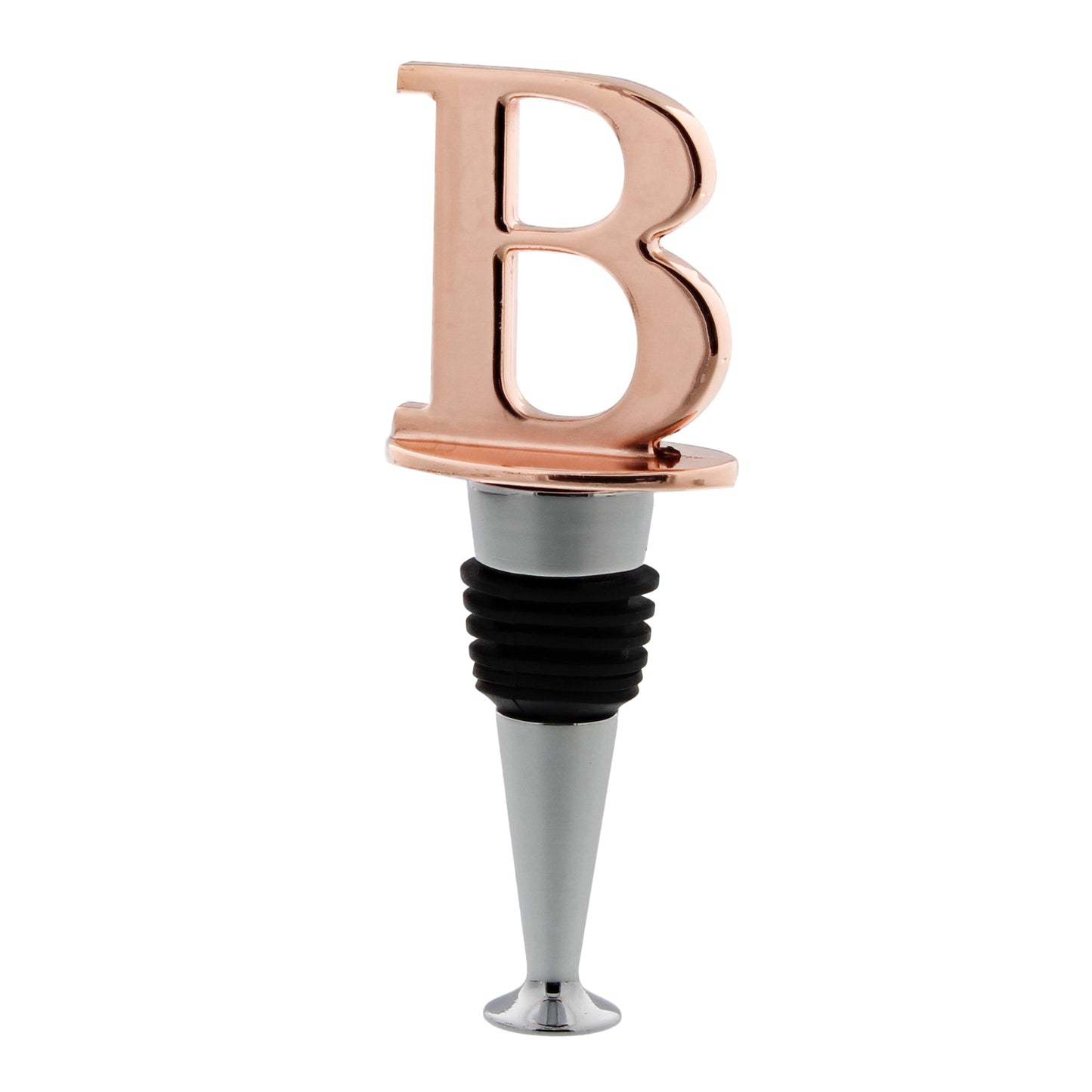 Reusable Wine Cork Bottle Wine Stopper Top Closer Seal, Rose Gold “B”