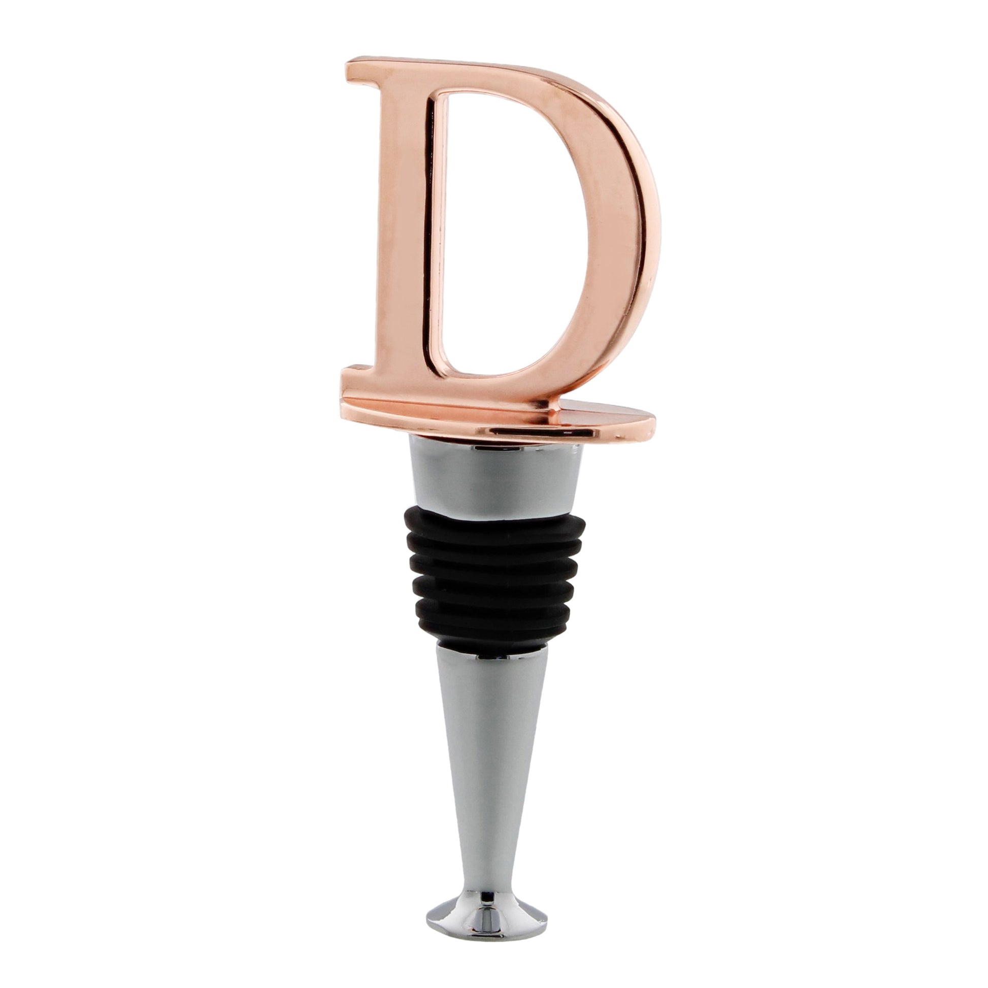 Reusable Wine Cork Bottle Wine Stopper Top Closer Seal, Rose Gold “D”