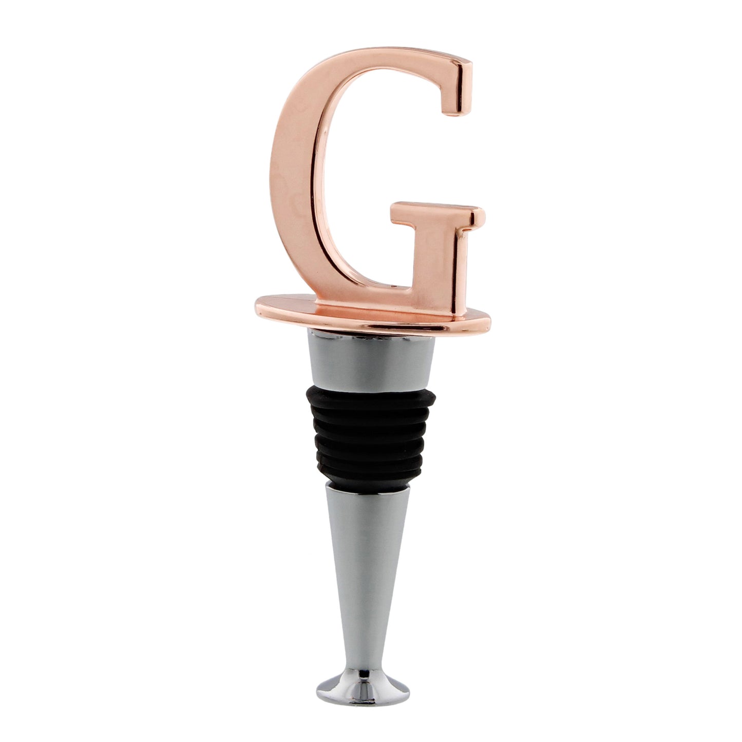 Reusable Wine Cork Bottle Wine Stopper Top Closer Seal, Rose Gold “G”