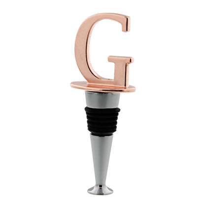 Reusable Wine Cork Bottle Wine Stopper Top Closer Seal, Rose Gold “G”