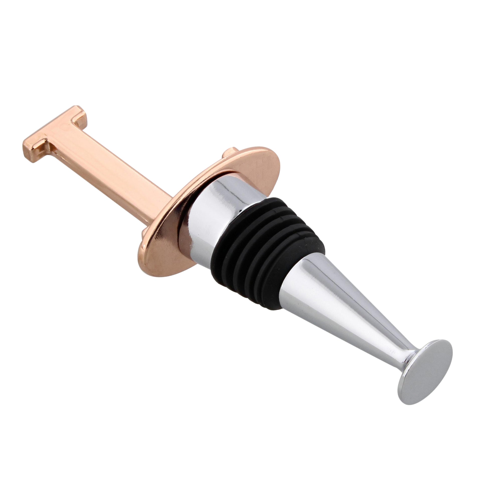 Reusable Wine Cork Bottle Wine Stopper Top Closer Seal, Rose Gold “L”