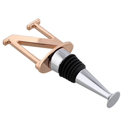 Reusable Wine Cork Bottle Wine Stopper Top Closer Seal, Rose Gold “N”