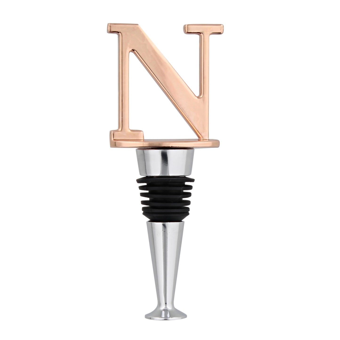 Reusable Wine Cork Bottle Wine Stopper Top Closer Seal, Rose Gold “N”