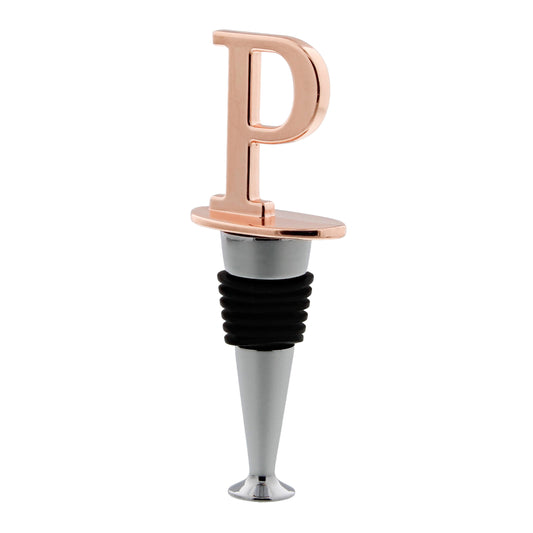 Reusable Wine Cork Bottle Wine Stopper Top Closer, Rose Gold Letter