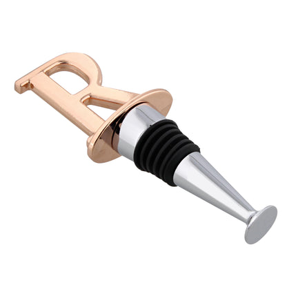 Reusable Wine Cork Bottle Wine Stopper Top Closer Seal, Rose Gold “R”