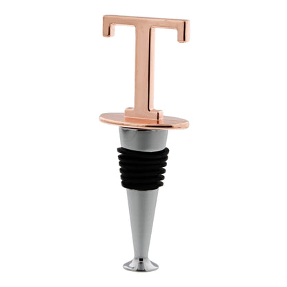 Reusable Wine Cork Bottle Wine Stopper Top Closer Seal, Rose Gold “T”
