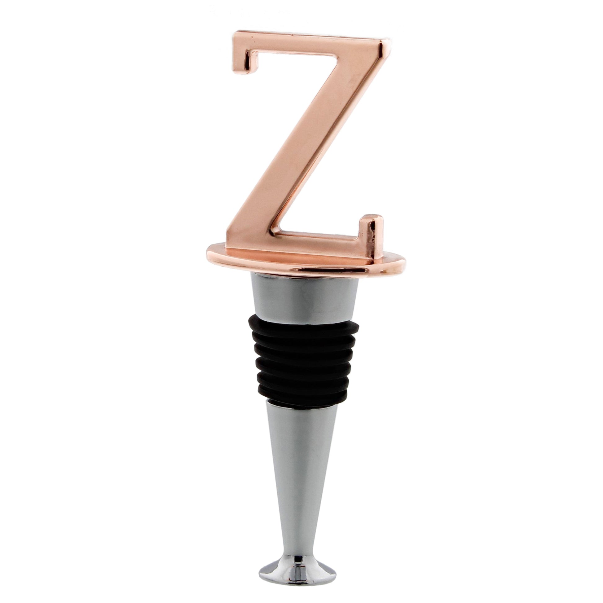 Reusable Wine Cork Bottle Wine Stopper Top Closer Seal, Rose Gold “Z”