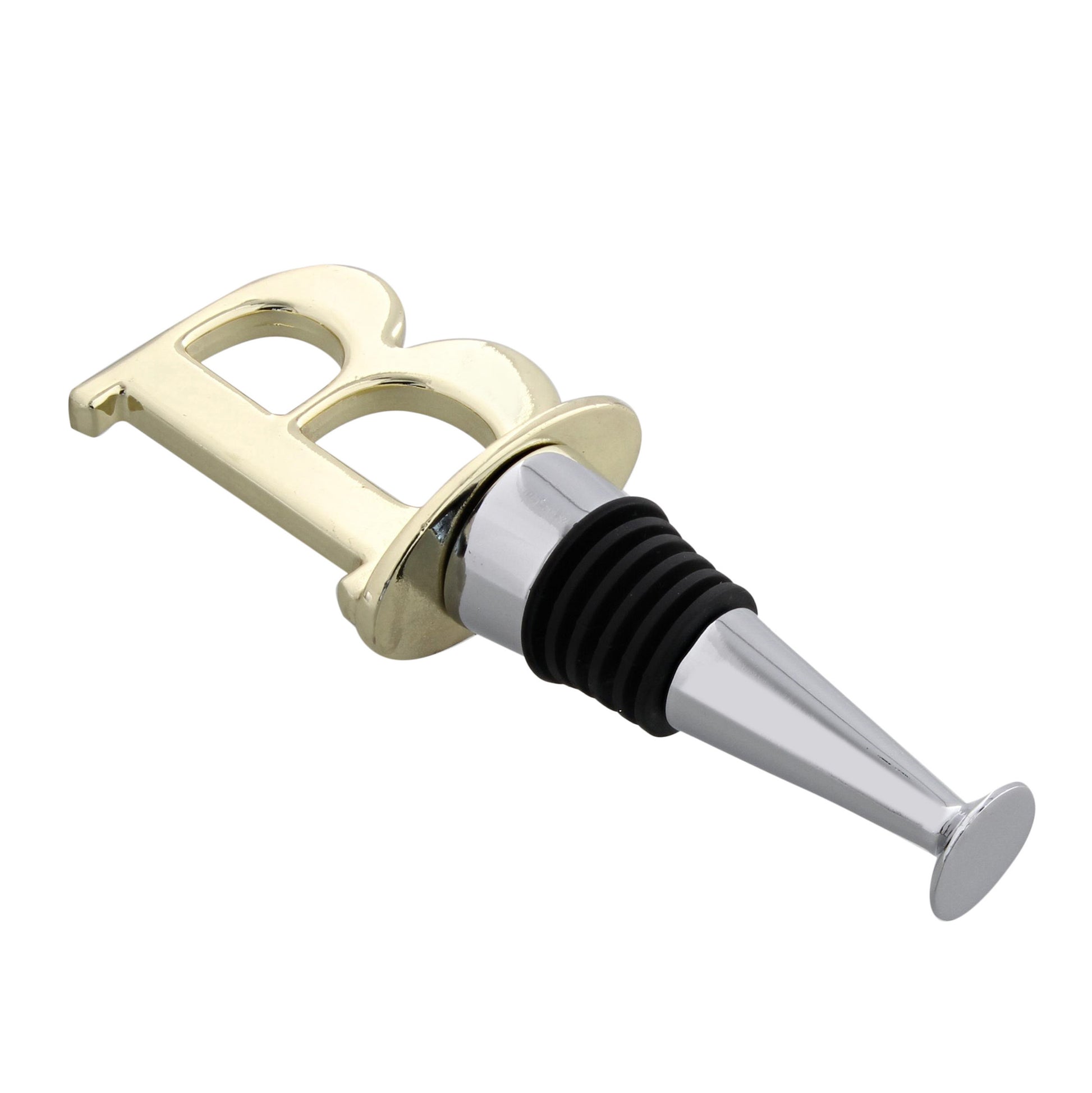 Reusable Wine Cork Bottle Wine Stopper Top Closer Seal, Brass “B”